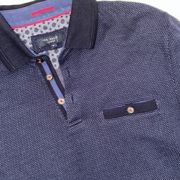 Ted Baker blue on blue collared button up sweatshirt - Picture 6 of 6